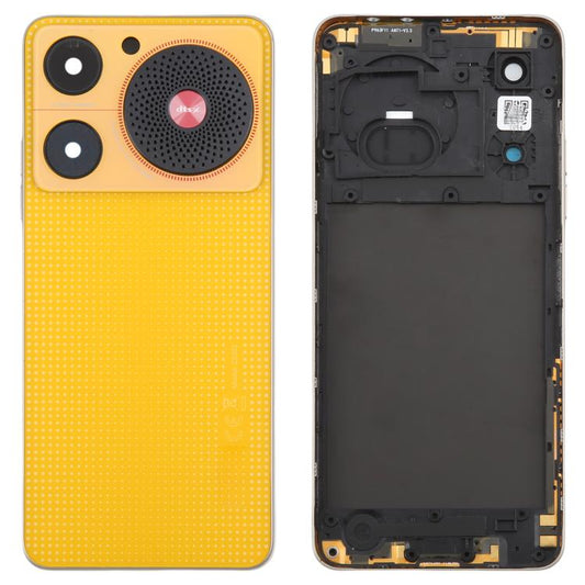 For ZTE nubia Music Z2353 Glass Battery Back Cover with Middle Frame / Camera Lens Cover(Yellow) - For ZTE by PMC Jewellery | Online Shopping South Africa | PMC Jewellery | Buy Now Pay Later Mobicred