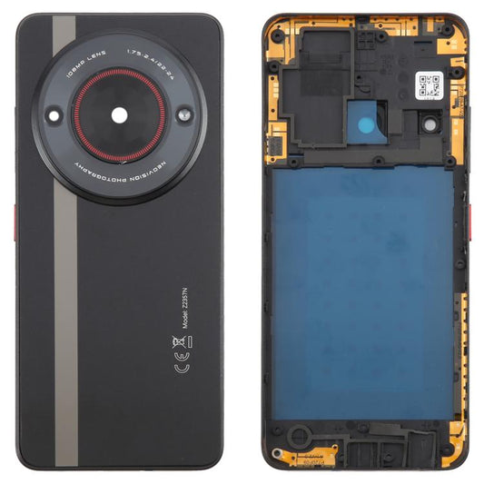 For ZTE nubia Focus Glass Battery Back Cover with Middle Frame / Camera Lens Cover(Black) - For ZTE by PMC Jewellery | Online Shopping South Africa | PMC Jewellery | Buy Now Pay Later Mobicred