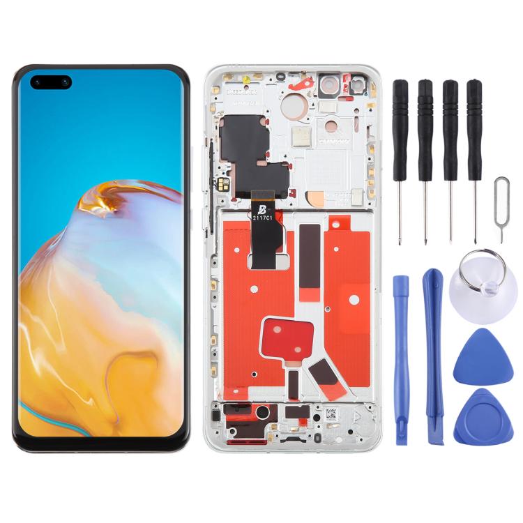 For Huawei P40 Pro TFT LCD Screen Digitizer Full Assembly with Frame, Not Supporting Fingerprint Identification (Silver) - LCD Screen by PMc TechLife | Online Shopping South Africa | PMc TechLife | Buy Now Pay Later Mobicred