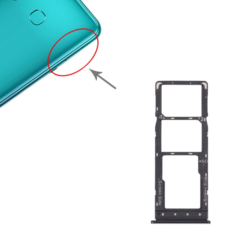 For Infinix Hot 9 Pro SIM Card Tray + SIM Card Tray + Micro SD Card Tray (Black) - Card Tray by PMc TechLife | Online Shopping South Africa | PMc TechLife | Buy Now Pay Later Mobicred