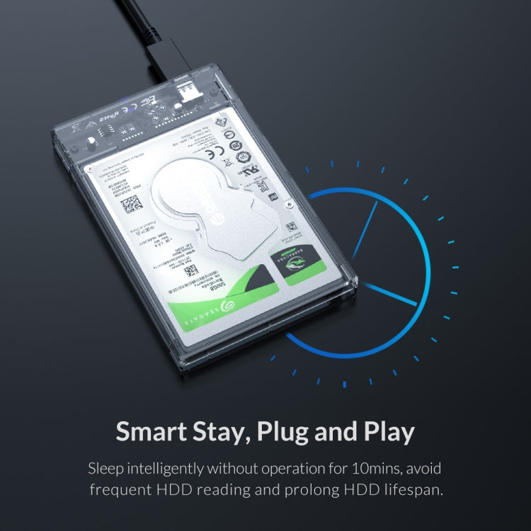 Transparent Series 2.5 inch 10Gbps Hard Drive Enclosure with Stand - HDD Enclosure by ORICO | Online Shopping South Africa | PMC Jewellery | Buy Now Pay Later Mobicred