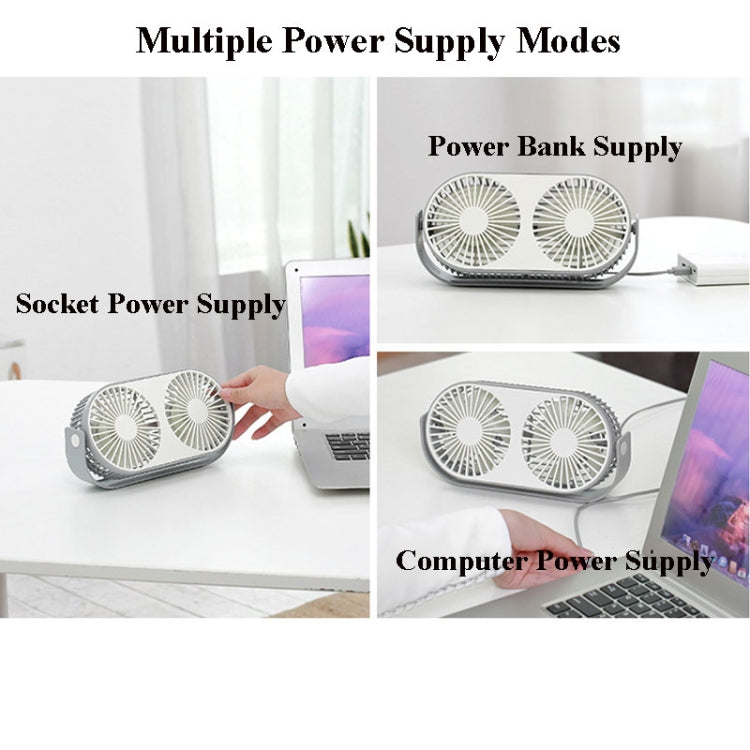 Small Bean Desktop Desktop Double Leaf Usb Mini Fan(Pink) - Electric Fans by PMC TechLife | Online Shopping South Africa | PMC TechLife | Buy Now Pay Later Mobicred