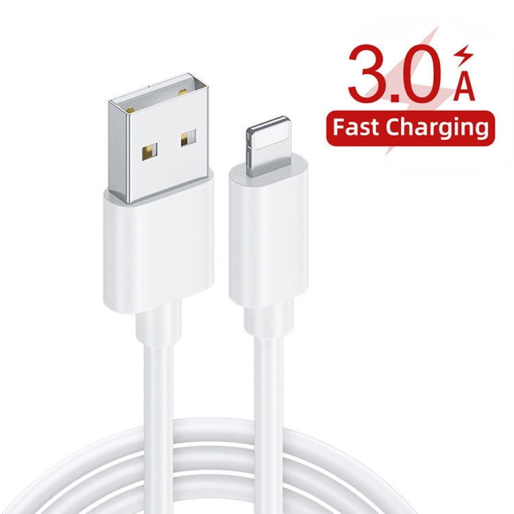2 in 1 1m USB to 8 Pin Data Cable + 30W QC 3.0 4 USB Interfaces Mobile Phone Tablet PC Universal Quick Charger Travel Charger Set, UK Plug(White) - USB Charger by PMC Jewellery | Online Shopping South Africa | PMC Jewellery | Buy Now Pay Later Mobicred