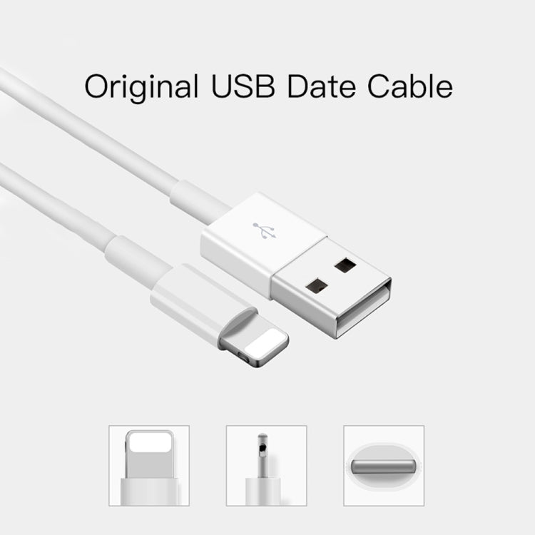 2 in 1 1m USB to 8 Pin Data Cable + 30W QC 3.0 4 USB Interfaces Mobile Phone Tablet PC Universal Quick Charger Travel Charger Set, UK Plug(White) - USB Charger by PMC Jewellery | Online Shopping South Africa | PMC Jewellery | Buy Now Pay Later Mobicred