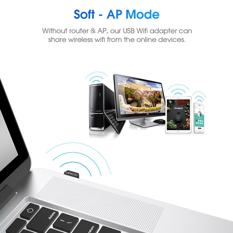 EDUP EP-AC1651 USB WIFI Adapter 650Mbps Dual Band 5G/2.4GHz External Wireless Network Card Wifi Dongle Receiver for Laptop Windows MacOS - USB Network Adapter by EDUP | Online Shopping South Africa | PMC Jewellery | Buy Now Pay Later Mobicred