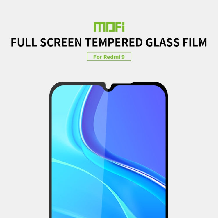For Xiaomi RedMi 9 MOFI 9H 2.5D Full Screen Tempered Glass Film(Black) -  by MOFI | Online Shopping South Africa | PMC TechLife | Buy Now Pay Later Mobicred