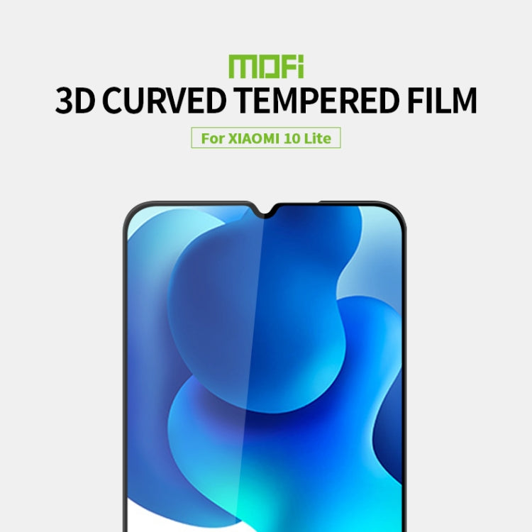 For Xiaomi Mi 10 Lite MOFI 9H 3D Explosion-proof Curved Screen Tempered Glass Film(Black) -  by MOFI | Online Shopping South Africa | PMC TechLife