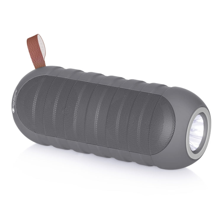 NewRixing NR-3025L Portable Stereo Wireless Bluetooth Speaker with LED Flashlight & TF Card Slot & FM, Built-in Microphone(Gray) - Desktop Speaker by NewRixing | Online Shopping South Africa | PMC Jewellery | Buy Now Pay Later Mobicred