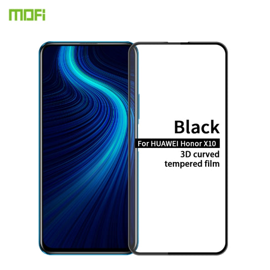 For Huawei Honor X10 MOFI 9H 3D Explosion-proof Curved Screen Tempered Glass Film(Black) - Honor Tempered Glass by MOFI | Online Shopping South Africa | PMC Jewellery