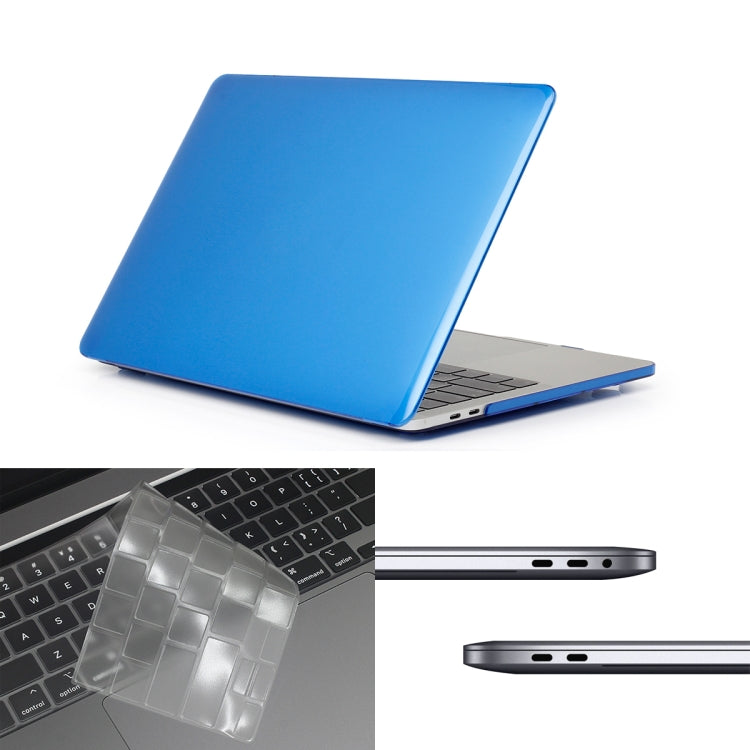 ENKAY Hat-Prince 3 in 1 For MacBook Pro 13 inch A2289 / A2251 (2020) Crystal Hard Shell Protective Case + Europe Version Ultra-thin TPU Keyboard Protector Cover + Anti-dust Plugs Set(Dark Blue) - MacBook Pro Cases by ENKAY | Online Shopping South Africa | PMC Jewellery | Buy Now Pay Later Mobicred