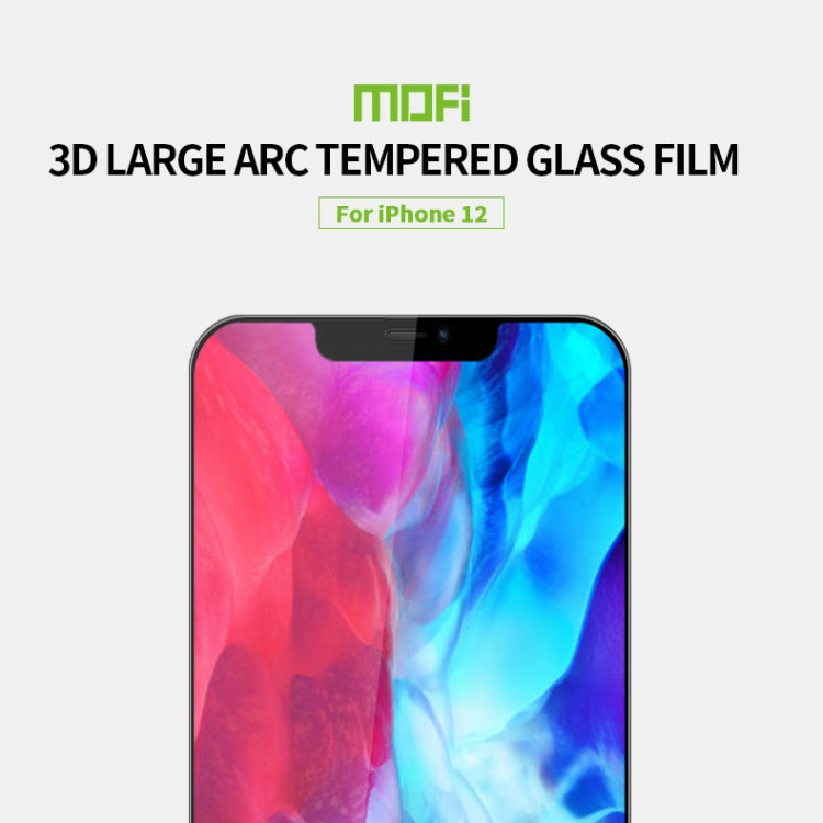 For iPhone 12 mini MOFI 9H 3D Explosion-proof Curved Screen Tempered Glass Film(Black) - iPhone 12 mini Tempered Glass by MOFI | Online Shopping South Africa | PMC TechLife