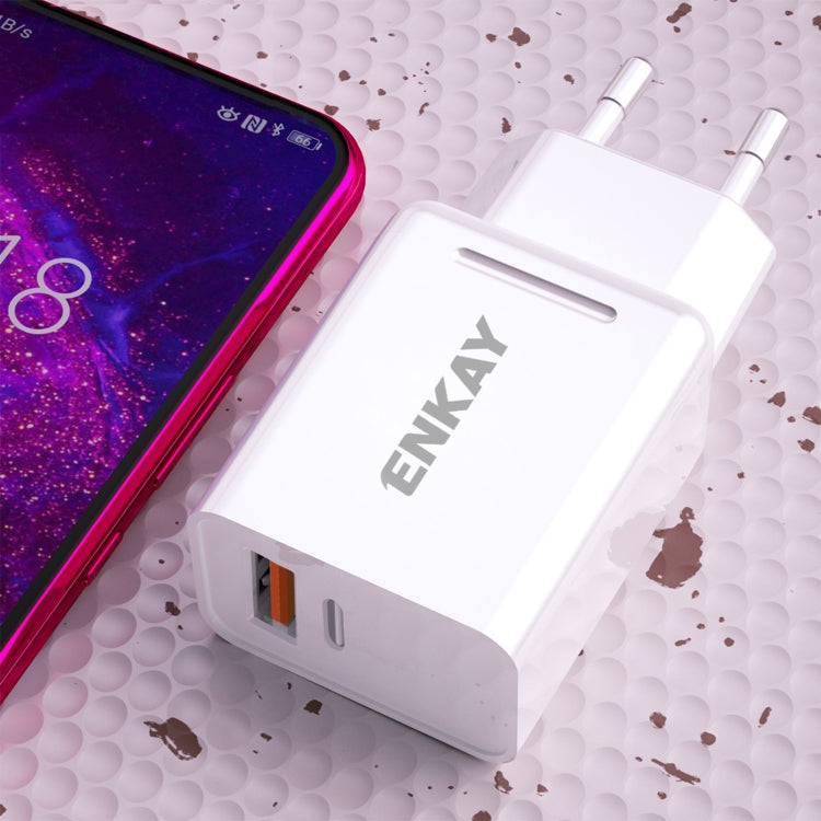 ENKAY Hat-Prince T030 18W 3A PD+QC 3.0 Fast Charging Travel Charger Power Adapter, EU Plug - USB Charger by ENKAY | Online Shopping South Africa | PMC Jewellery | Buy Now Pay Later Mobicred