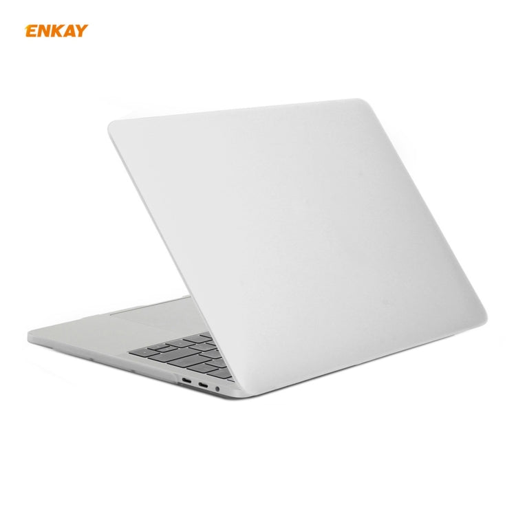 ENKAY 3 in 1 Matte Laptop Protective Case + US Version TPU Keyboard Film + Anti-dust Plugs Set for MacBook Pro 13.3 inch A1706 / A1989 / A2159 (with Touch Bar)(White) - MacBook Pro Cases by ENKAY | Online Shopping South Africa | PMC Jewellery | Buy Now Pay Later Mobicred