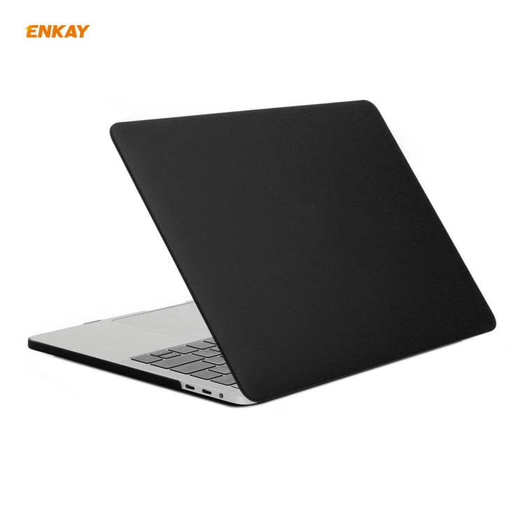 ENKAY 3 in 1 Matte Laptop Protective Case + EU Version TPU Keyboard Film + Anti-dust Plugs Set for MacBook Pro 13.3 inch A1706 / A1989 / A2159 (with Touch Bar)(Black) - MacBook Pro Cases by ENKAY | Online Shopping South Africa | PMC Jewellery | Buy Now Pay Later Mobicred