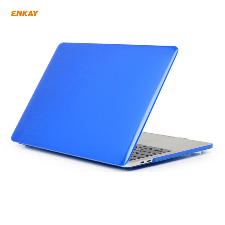 ENKAY 3 in 1 Crystal Laptop Protective Case + EU Version TPU Keyboard Film + Anti-dust Plugs Set for MacBook Pro 13.3 inch A1708 (without Touch Bar)(Dark Blue) - MacBook Pro Cases by ENKAY | Online Shopping South Africa | PMC Jewellery | Buy Now Pay Later Mobicred