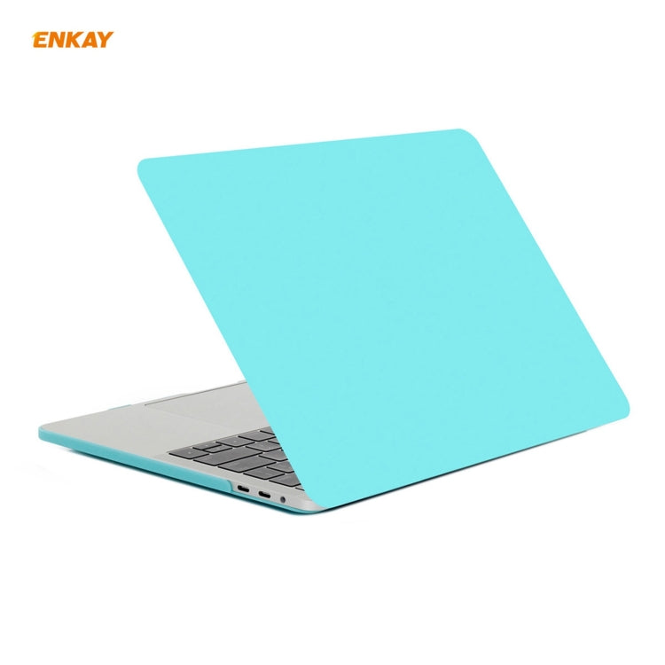 ENKAY 3 in 1 Matte Laptop Protective Case + US Version TPU Keyboard Film + Anti-dust Plugs Set for MacBook Pro 13.3 inch A1708 (without Touch Bar)(Cyan) - MacBook Pro Cases by ENKAY | Online Shopping South Africa | PMC Jewellery | Buy Now Pay Later Mobicred