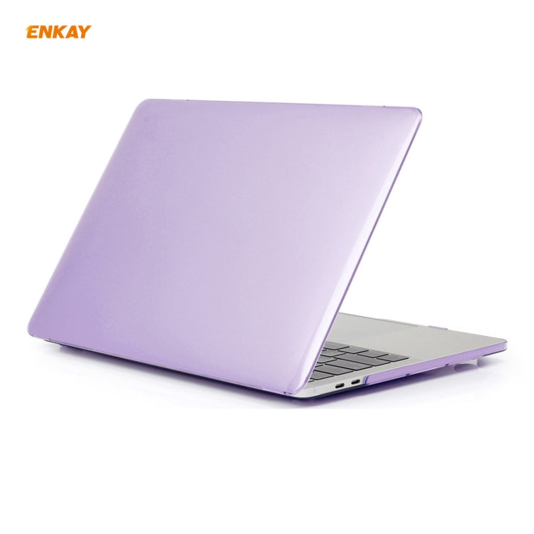 ENKAY 3 in 1 Crystal Laptop Protective Case + US Version TPU Keyboard Film + Anti-dust Plugs Set for MacBook Pro 15.4 inch A1707 & A1990 (with Touch Bar)(Purple) - MacBook Pro Cases by ENKAY | Online Shopping South Africa | PMC Jewellery | Buy Now Pay Later Mobicred