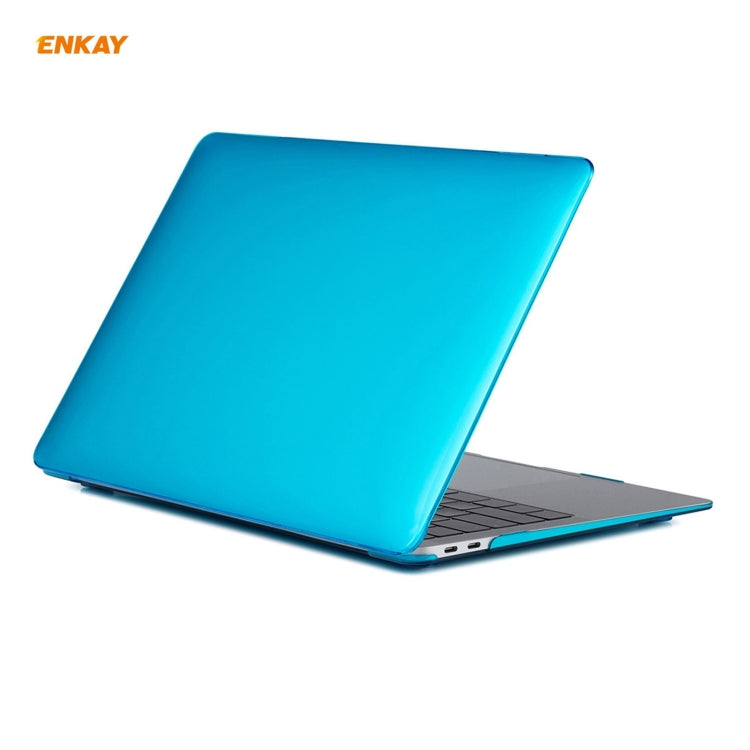 ENKAY 3 in 1 Crystal Laptop Protective Case + US Version TPU Keyboard Film + Anti-dust Plugs Set for MacBook Air 13.3 inch A1932 (2018)(Light Blue) - MacBook Air Cases by WIWU | Online Shopping South Africa | PMC Jewellery | Buy Now Pay Later Mobicred