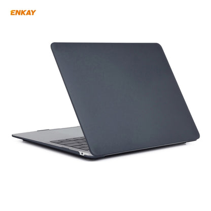 ENKAY 3 in 1 Matte Laptop Protective Case + US Version TPU Keyboard Film + Anti-dust Plugs Set for MacBook Air 13.3 inch A1932 (2018)(Black) - MacBook Air Cases by ENKAY | Online Shopping South Africa | PMC Jewellery | Buy Now Pay Later Mobicred