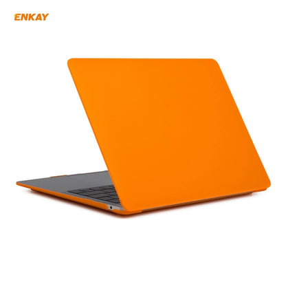 ENKAY 3 in 1 Matte Laptop Protective Case + US Version TPU Keyboard Film + Anti-dust Plugs Set for MacBook Air 13.3 inch A1932 (2018)(Orange) - MacBook Air Cases by ENKAY | Online Shopping South Africa | PMC Jewellery | Buy Now Pay Later Mobicred