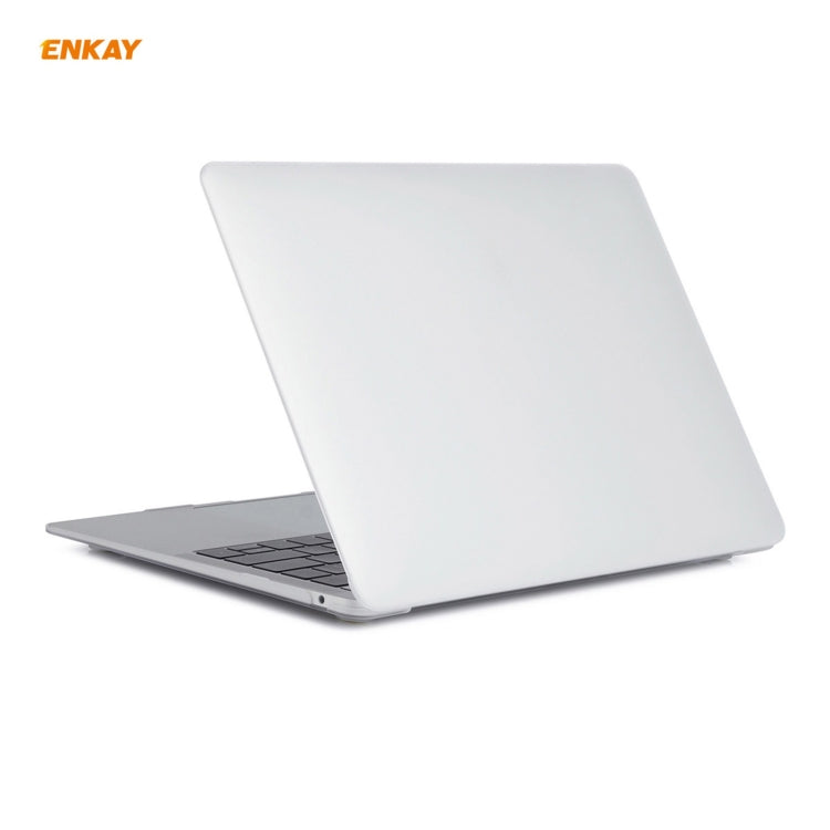 ENKAY 3 in 1 Matte Laptop Protective Case + US Version TPU Keyboard Film + Anti-dust Plugs Set for MacBook Air 13.3 inch A1932 (2018)(White) - MacBook Air Cases by ENKAY | Online Shopping South Africa | PMC Jewellery | Buy Now Pay Later Mobicred