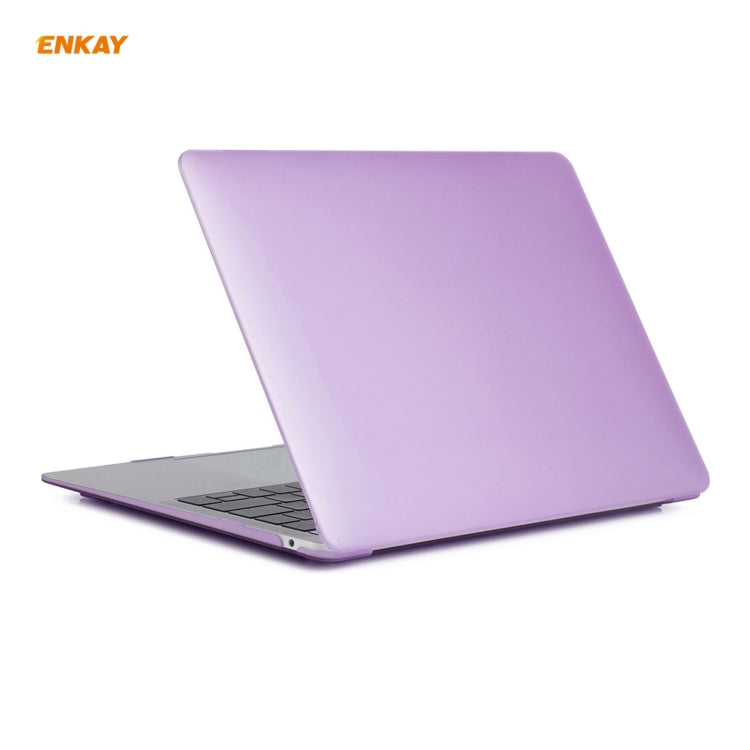 ENKAY 3 in 1 Matte Laptop Protective Case + EU Version TPU Keyboard Film + Anti-dust Plugs Set for MacBook Air 13.3 inch A1932 (2018)(Purple) - MacBook Air Cases by ENKAY | Online Shopping South Africa | PMC Jewellery | Buy Now Pay Later Mobicred