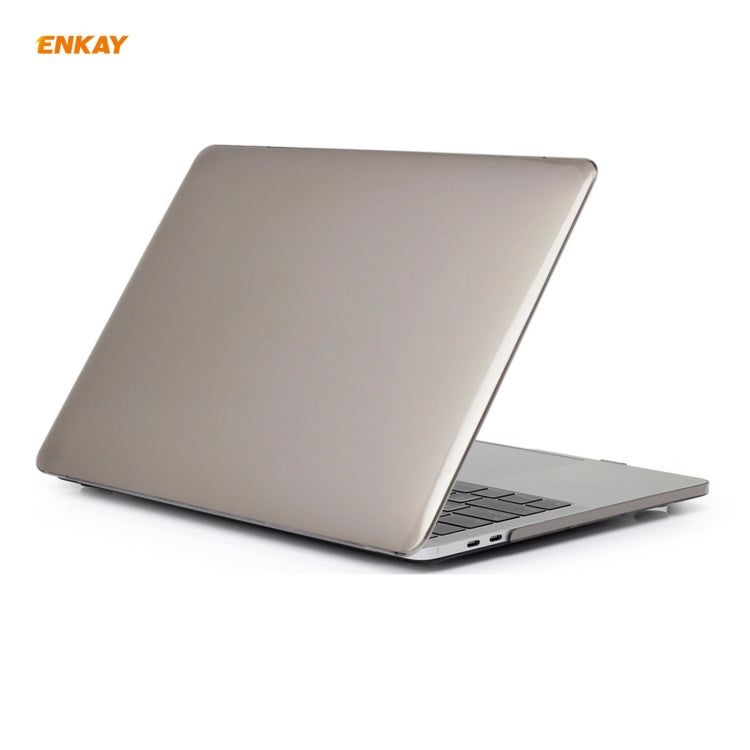 ENKAY 3 in 1 Crystal Laptop Protective Case + EU Version TPU Keyboard Film + Anti-dust Plugs Set for MacBook Pro 13.3 inch A2251 & A2289 & A2338 (with Touch Bar)(Grey) - MacBook Pro Cases by ENKAY | Online Shopping South Africa | PMC Jewellery | Buy Now Pay Later Mobicred