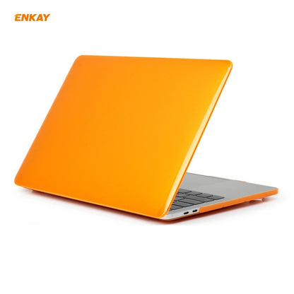 ENKAY 3 in 1 Crystal Laptop Protective Case + EU Version TPU Keyboard Film + Anti-dust Plugs Set for MacBook Pro 13.3 inch A2251 & A2289 & A2338 (with Touch Bar)(Orange) - MacBook Pro Cases by ENKAY | Online Shopping South Africa | PMC Jewellery | Buy Now Pay Later Mobicred