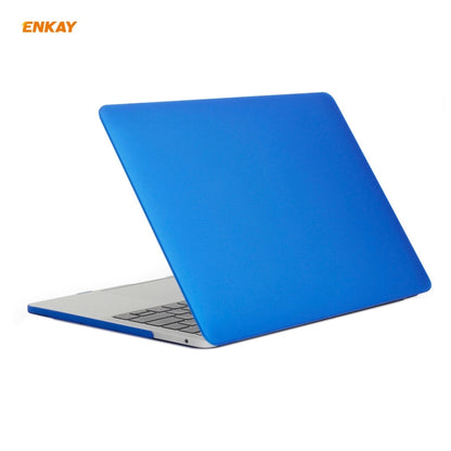 ENKAY 3 in 1 Matte Laptop Protective Case + US Version TPU Keyboard Film + Anti-dust Plugs Set for MacBook Pro 13.3 inch A2251 & A2289 & A2338 (with Touch Bar)(Dark Blue) - MacBook Pro Cases by ENKAY | Online Shopping South Africa | PMC Jewellery | Buy Now Pay Later Mobicred