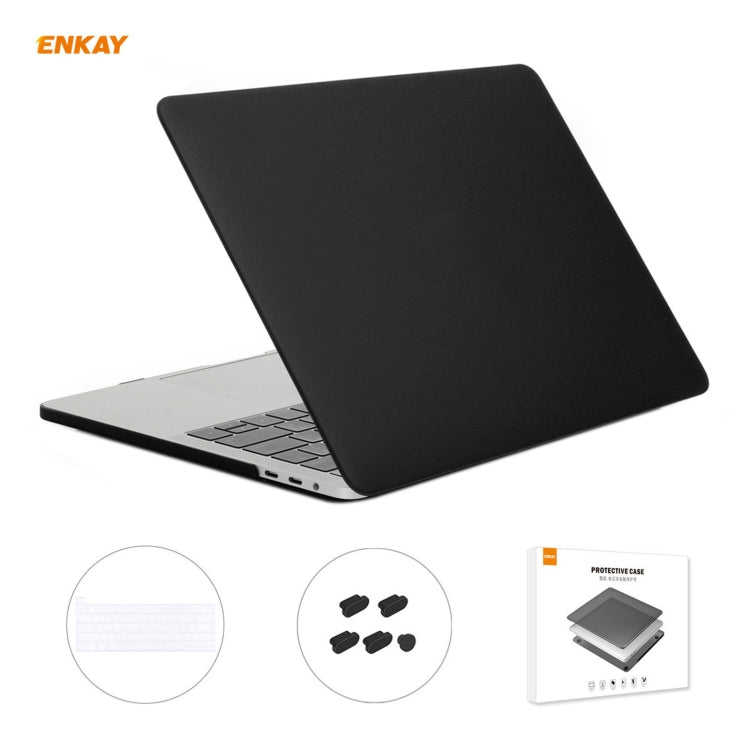 ENKAY 3 in 1 Matte Laptop Protective Case + US Version TPU Keyboard Film + Anti-dust Plugs Set for MacBook Pro 16 inch A2141 (with Touch Bar)(Black) - MacBook Pro Cases by ENKAY | Online Shopping South Africa | PMC Jewellery | Buy Now Pay Later Mobicred