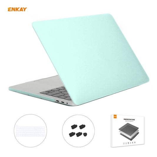 ENKAY 3 in 1 Matte Laptop Protective Case + US Version TPU Keyboard Film + Anti-dust Plugs Set for MacBook Pro 16 inch A2141 (with Touch Bar)(Green) - MacBook Pro Cases by ENKAY | Online Shopping South Africa | PMC Jewellery | Buy Now Pay Later Mobicred