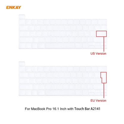 ENKAY 3 in 1 Matte Laptop Protective Case + US Version TPU Keyboard Film + Anti-dust Plugs Set for MacBook Pro 16 inch A2141 (with Touch Bar)(White) - MacBook Pro Cases by ENKAY | Online Shopping South Africa | PMC Jewellery | Buy Now Pay Later Mobicred