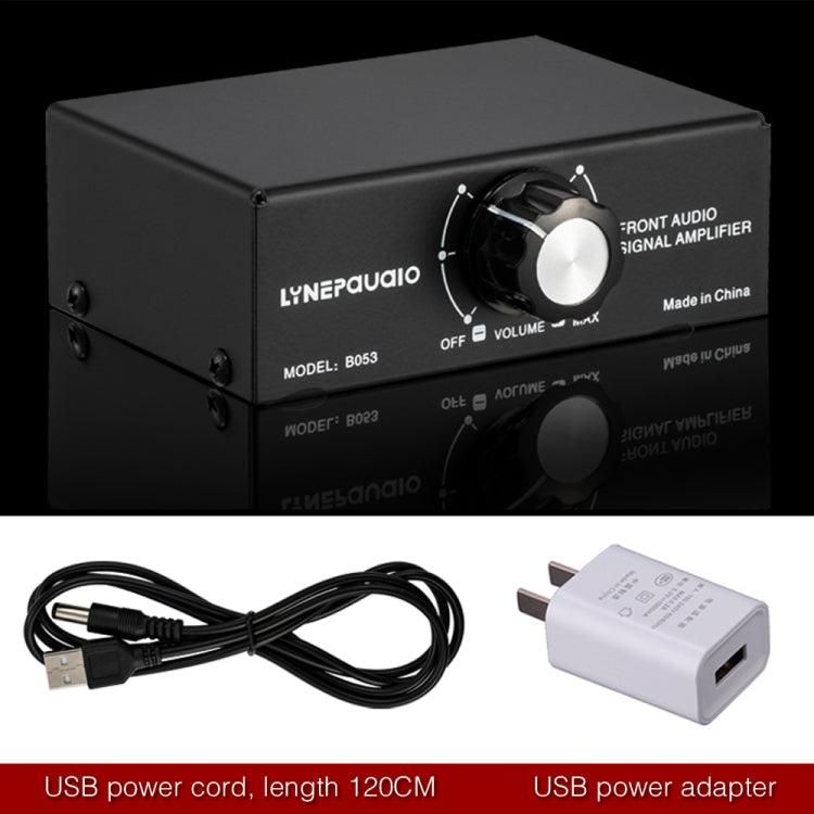 B053 Front Stereo Sound Amplifier Headphone Speaker Amplifier Booster with Volume Adjustment, 2-Way Mixer, USB 5V Power Supply, US Plug -  by PMC Jewellery | Online Shopping South Africa | PMC Jewellery | Buy Now Pay Later Mobicred