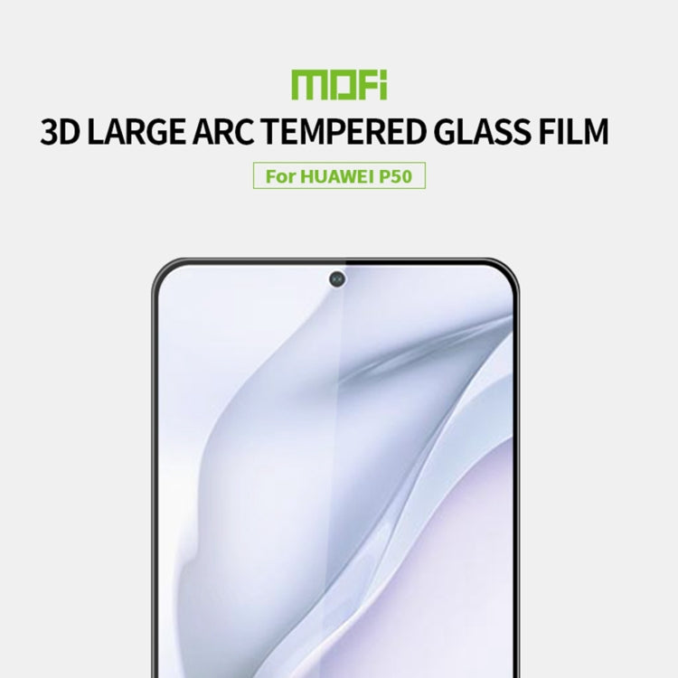 For Huawei P50 MOFI 9H 3D Explosion-proof Curved Screen Tempered Glass Film(Black) - Huawei Tempered Glass by MOFI | Online Shopping South Africa | PMC TechLife