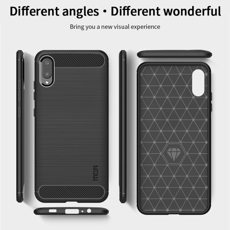 For Samsung Galaxy A02 / M02 MOFI Gentleness Series Brushed Texture Carbon Fiber Soft TPU Case(Black) - Galaxy Phone Cases by MOFI | Online Shopping South Africa | PMC TechLife | Buy Now Pay Later Mobicred