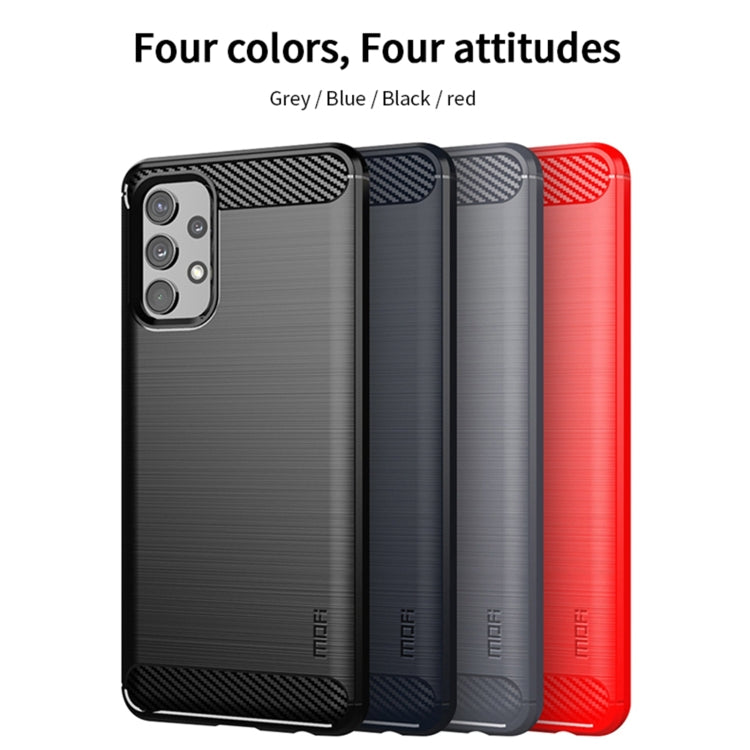For Samsung Galaxy A32 4G(EU Version) MOFI Gentleness Series Brushed Texture Carbon Fiber Soft TPU Case(Red) - Galaxy Phone Cases by MOFI | Online Shopping South Africa | PMC TechLife