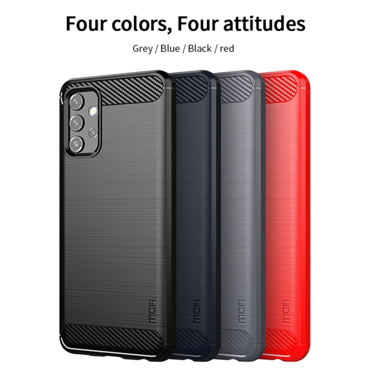 For Samsung Galaxy A32 5G MOFI Gentleness Series Brushed Texture Carbon Fiber Soft TPU Case(Blue) - Galaxy Phone Cases by MOFI | Online Shopping South Africa | PMC TechLife