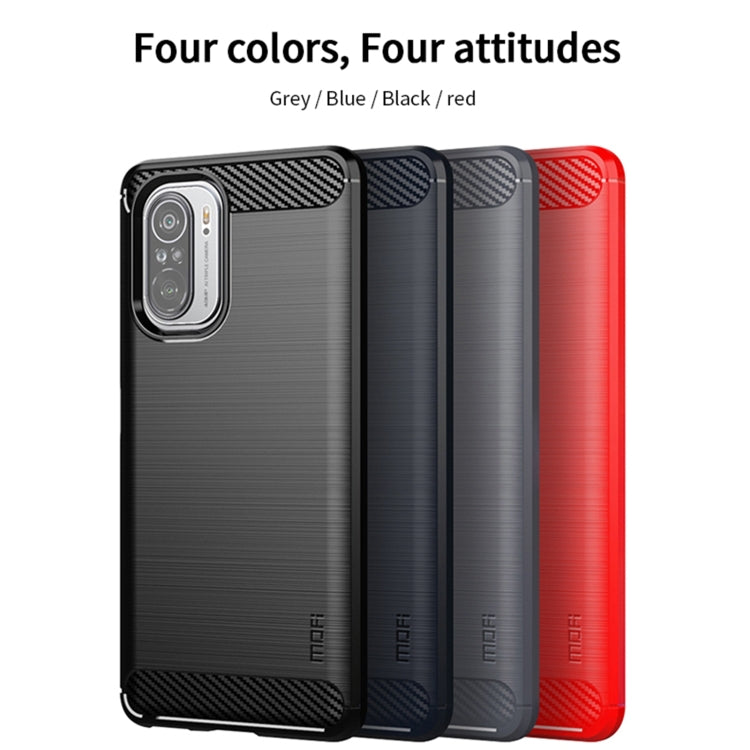 For Xiaomi Redmi K40 / K40 Pro / K40 Pro+ / Poco F3 MOFI Gentleness Series Brushed Texture Carbon Fiber Soft TPU Case(Black) - Xiaomi Cases by MOFI | Online Shopping South Africa | PMC Jewellery