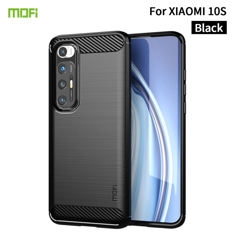 For Xiaomi Mi 10S MOFI Gentleness Series Brushed Texture Carbon Fiber Soft TPU Case(Black) - Xiaomi Cases by MOFI | Online Shopping South Africa | PMC Jewellery | Buy Now Pay Later Mobicred