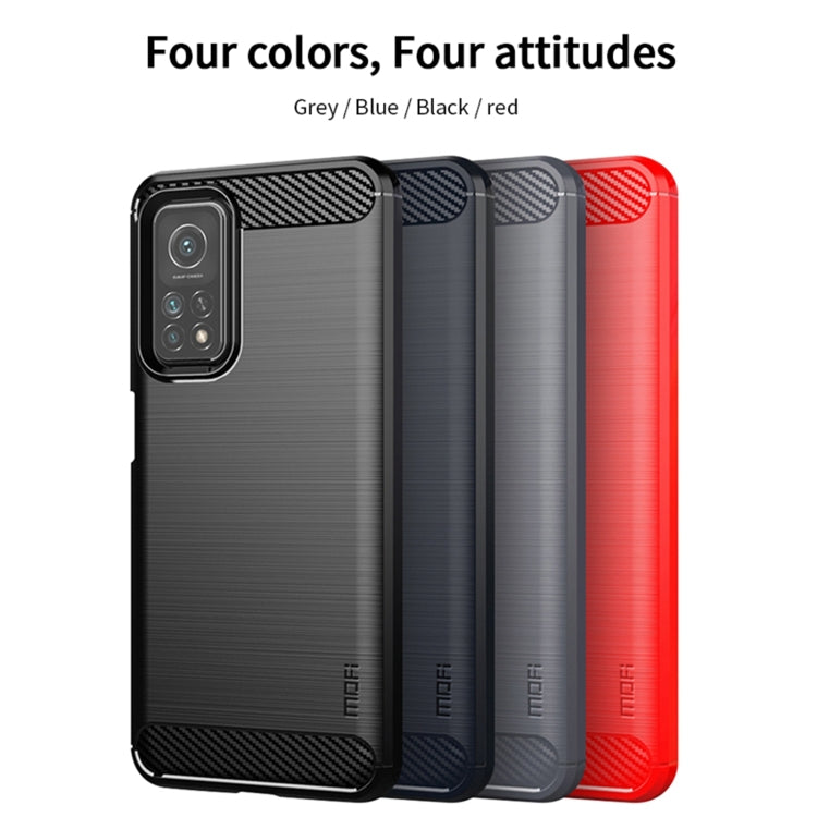 For Xiaomi Mi 10T / 10T Pro / Redmi  K30S MOFI Gentleness Series Brushed Texture Carbon Fiber Soft TPU Case(Red) - Xiaomi Cases by MOFI | Online Shopping South Africa | PMC Jewellery