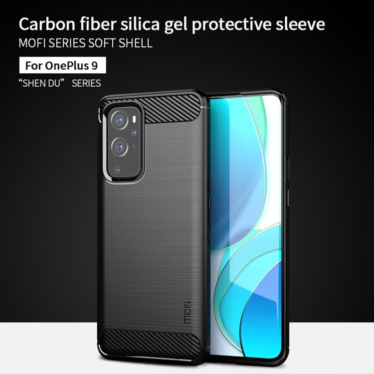 For OnePlus 9 MOFI Gentleness Series Brushed Texture Carbon Fiber Soft TPU Case(Black) - OnePlus Cases by MOFI | Online Shopping South Africa | PMC TechLife | Buy Now Pay Later Mobicred