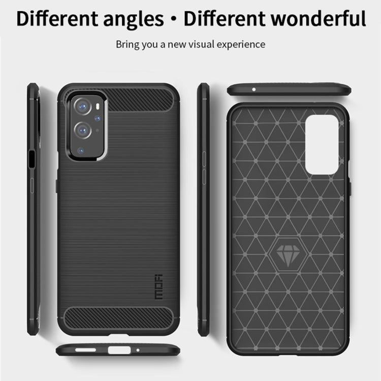 For OnePlus 9 MOFI Gentleness Series Brushed Texture Carbon Fiber Soft TPU Case(Blue) - OnePlus Cases by MOFI | Online Shopping South Africa | PMC TechLife