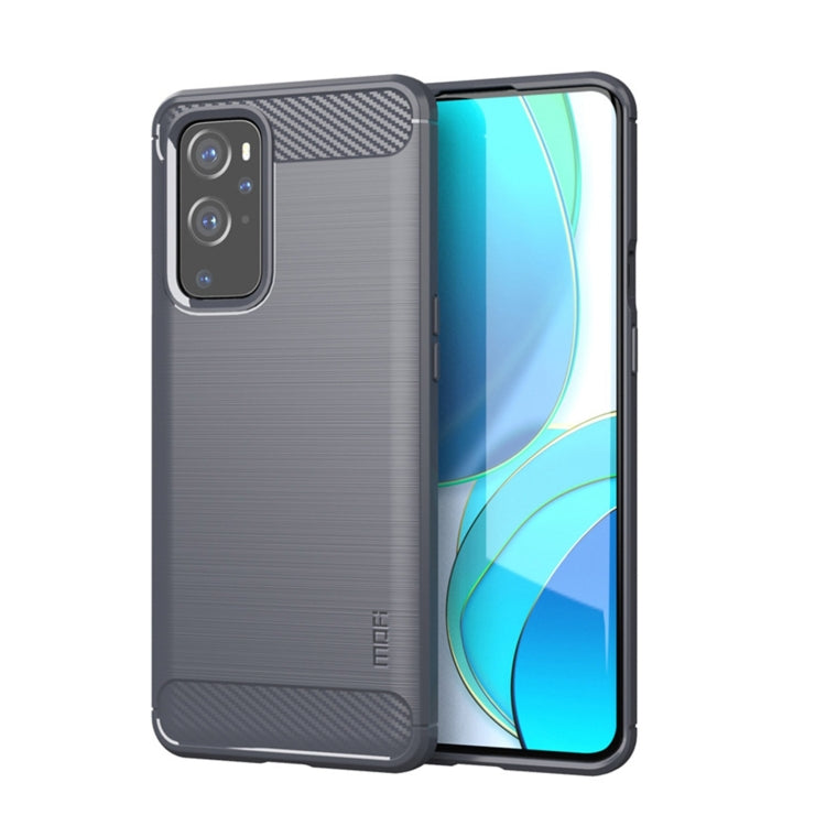 For OnePlus 9 Pro MOFI Gentleness Series Brushed Texture Carbon Fiber Soft TPU Case(Grey) - OnePlus Cases by MOFI | Online Shopping South Africa | PMC Jewellery