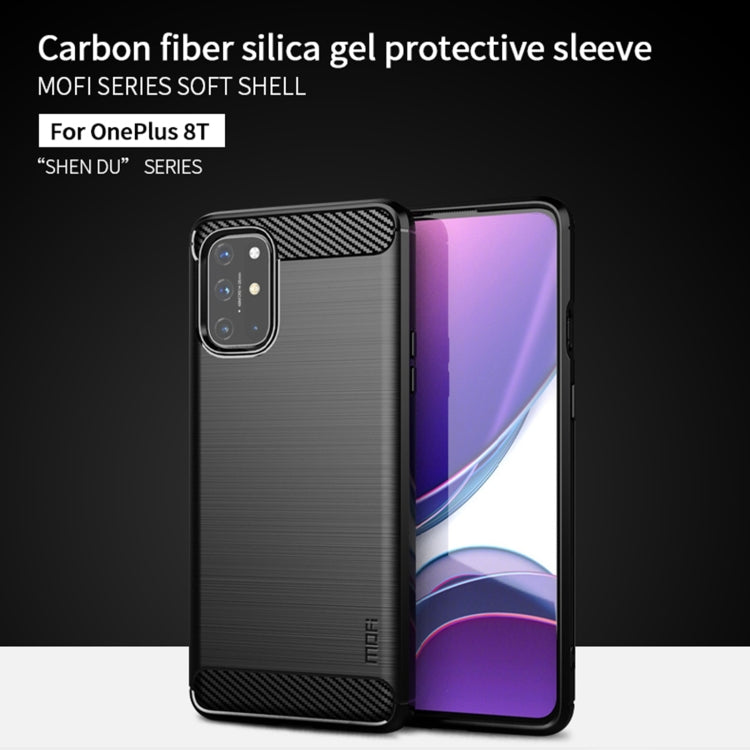 For OnePlus 8T MOFI Gentleness Series Brushed Texture Carbon Fiber Soft TPU Case(Grey) - OnePlus Cases by MOFI | Online Shopping South Africa | PMC Jewellery