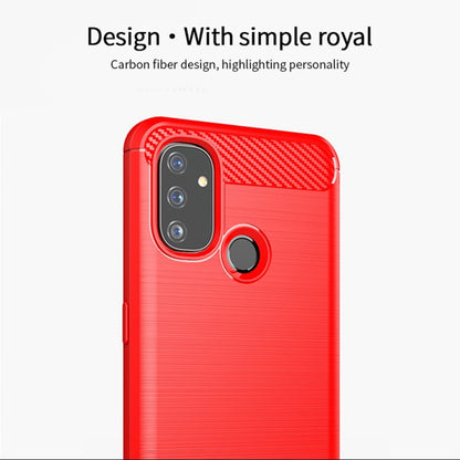 For OnePlus Nord N100 MOFI Gentleness Series Brushed Texture Carbon Fiber Soft TPU Case(Red) - OnePlus Cases by MOFI | Online Shopping South Africa | PMC Jewellery