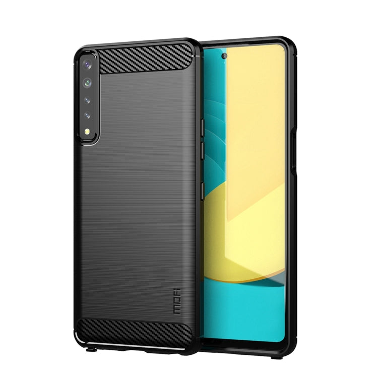 For LG Stylo 7 4G MOFI Gentleness Series Brushed Texture Carbon Fiber Soft TPU Case(Black) - LG by MOFI | Online Shopping South Africa | PMC Jewellery