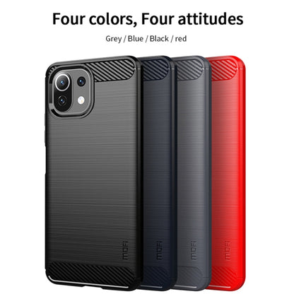 For Xiaomi Mi 11 Lite MOFI Gentleness Series Brushed Texture Carbon Fiber Soft TPU Case(Black) - Xiaomi Cases by MOFI | Online Shopping South Africa | PMC Jewellery