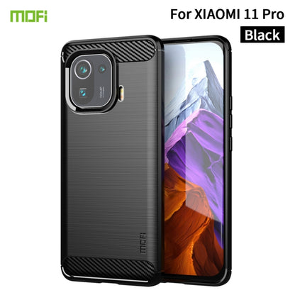 For Xiaomi Mi 11 Pro MOFI Gentleness Series Brushed Texture Carbon Fiber Soft TPU Case(Black) - Xiaomi Cases by MOFI | Online Shopping South Africa | PMC Jewellery | Buy Now Pay Later Mobicred