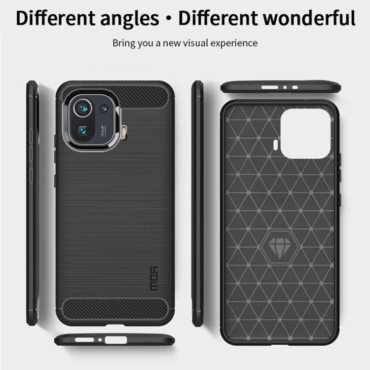 For Xiaomi Mi 11 Pro MOFI Gentleness Series Brushed Texture Carbon Fiber Soft TPU Case(Black) - Xiaomi Cases by MOFI | Online Shopping South Africa | PMC TechLife | Buy Now Pay Later Mobicred