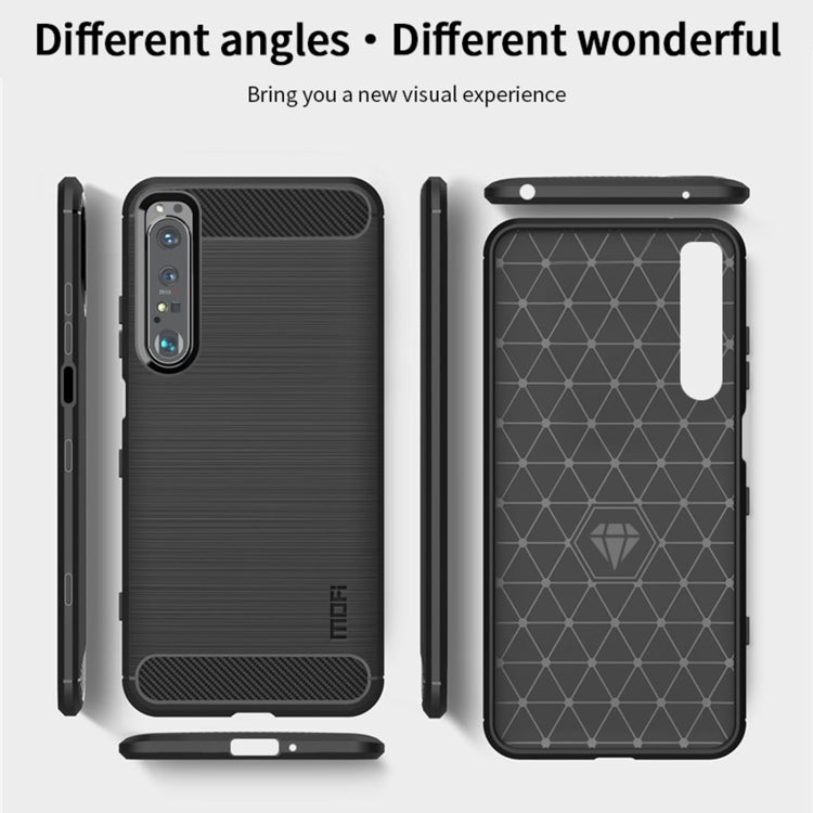 For Sony Xperia 1 lll MOFI Gentleness Series Brushed Texture Carbon Fiber Soft TPU Case(Blue) - free shipping - PMC TechLife - Order now!